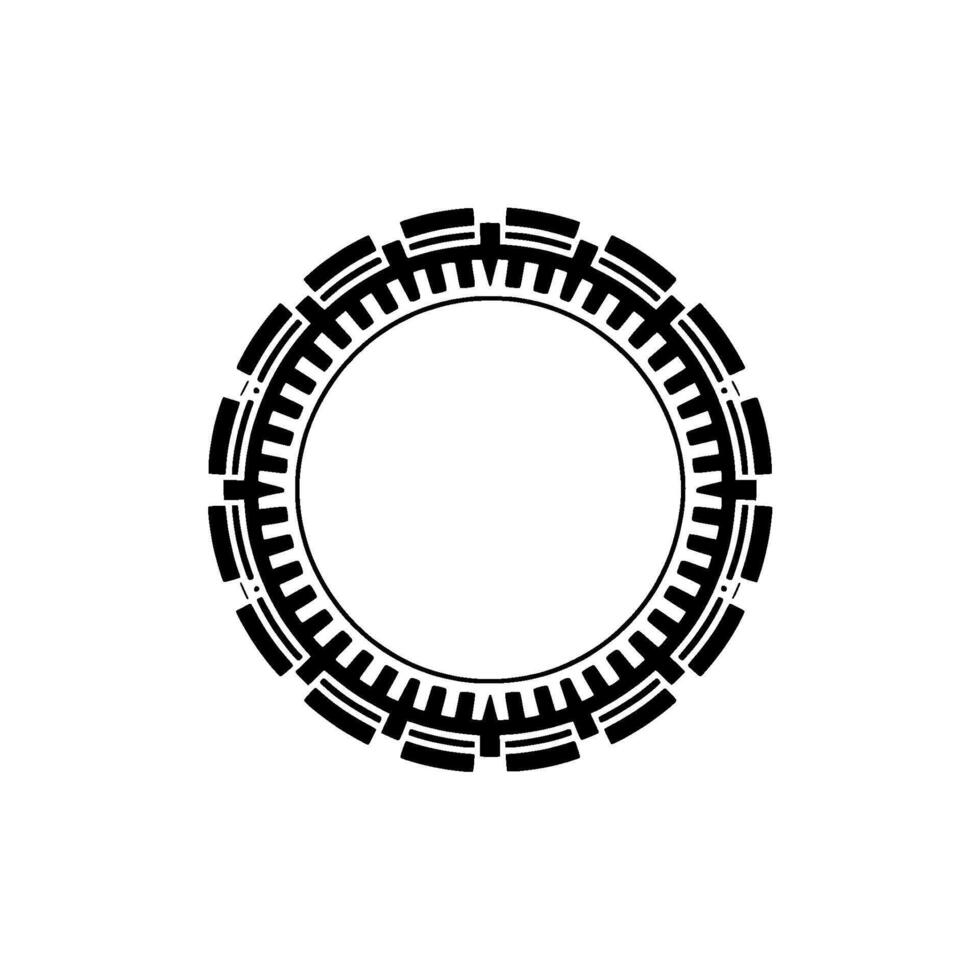 Geometric Circle Frame, Minimalist, Circular Motif, Symmetry vector