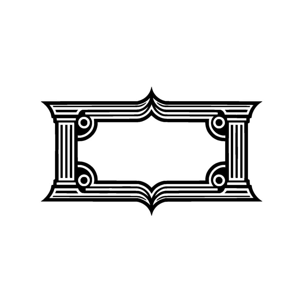 Art Deco Frame, Geometric Ornament, Vintage Elegance, Linear vector