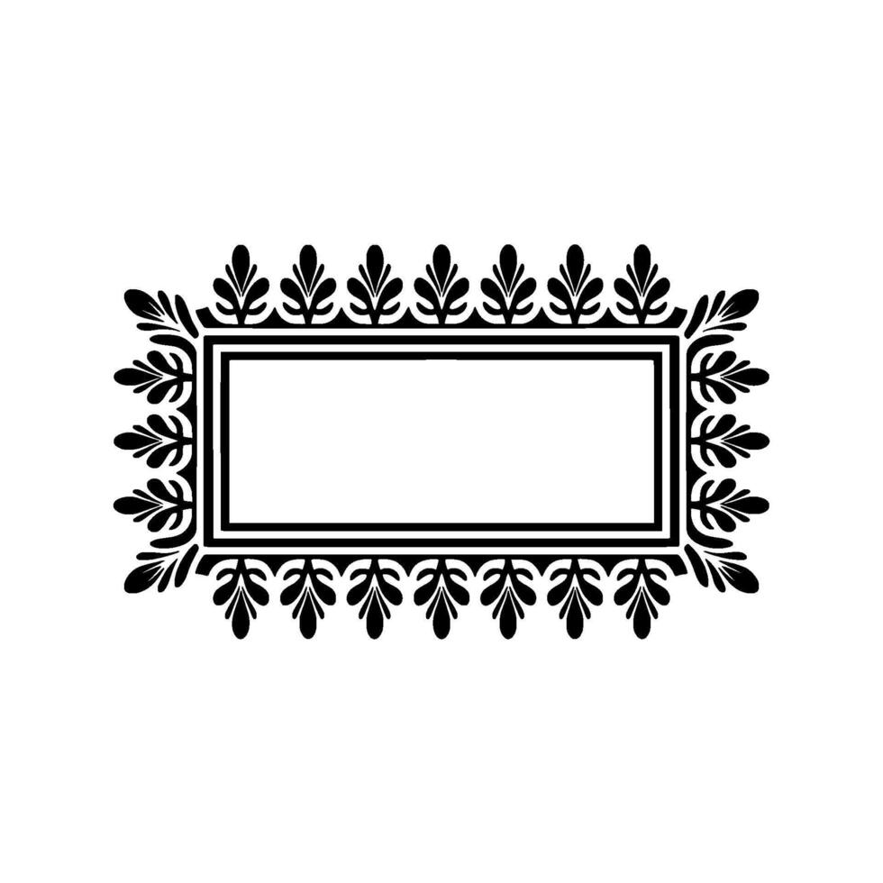 Elegant Black Floral Frame, Blank Space vector