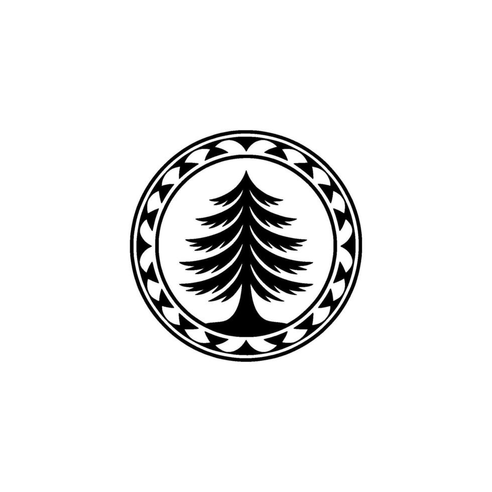 Rustic Pine Emblem Nature, Heritage, and Timeless Symbolism vector