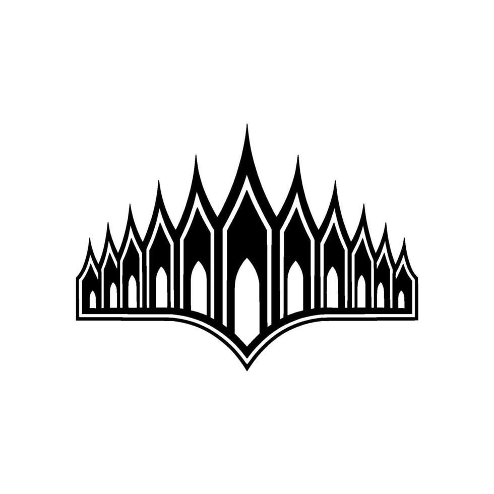 Gothic Archway Silhouette, Minimalist Emblem, Architecture vector