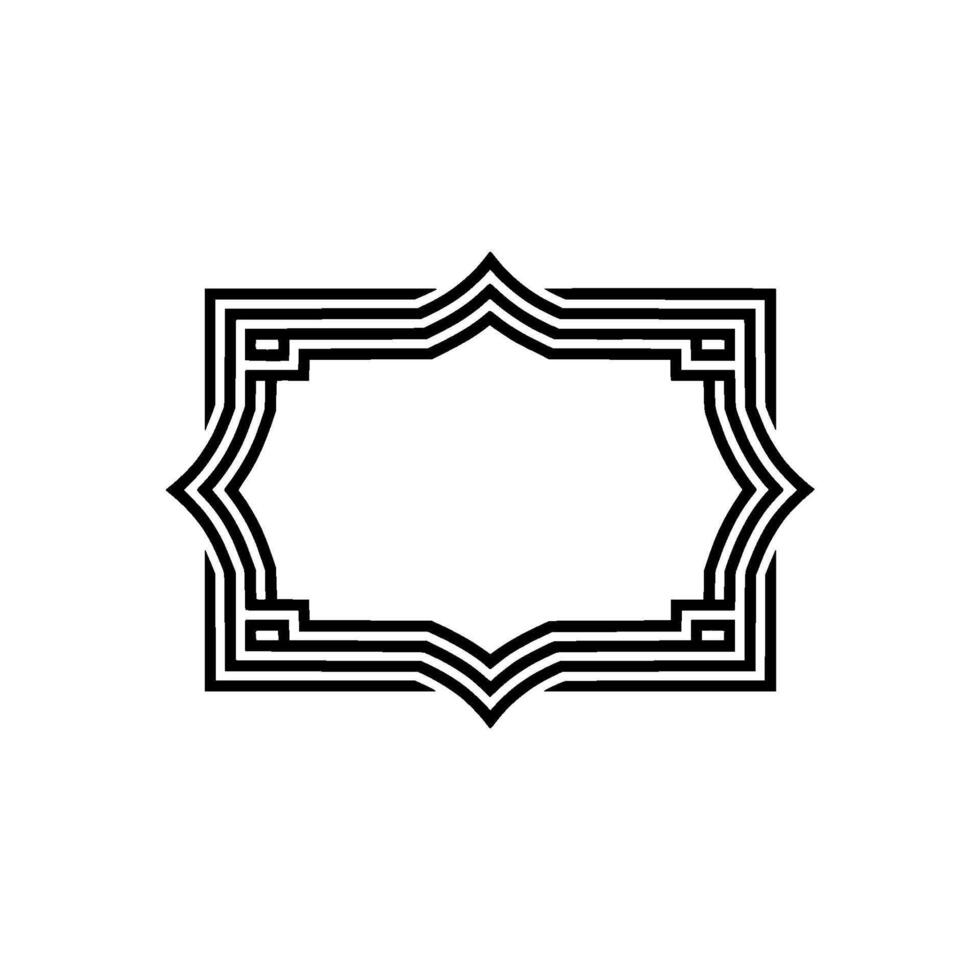 Geometric Deco Frame, Minimalist, Elegant Border, - Stylized vector