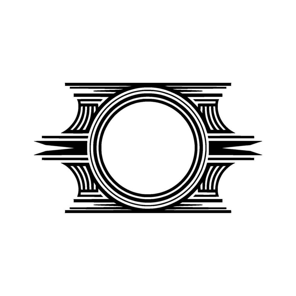 Geometric Sunburst Emblem, Art Deco Style vector