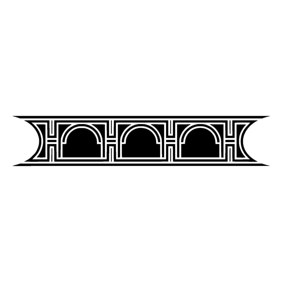 Geometric Deco Arch Border, Minimalist vector