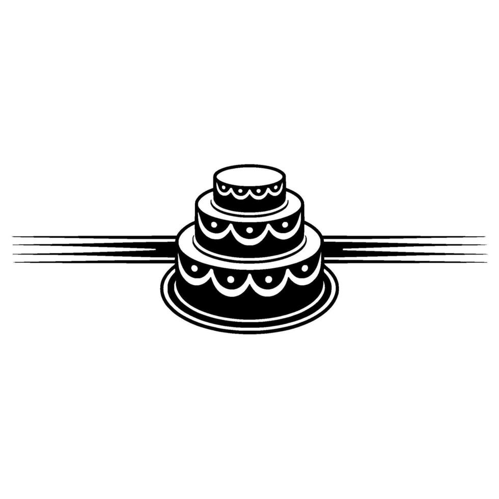 Minimalist Layered Cake, Celebration Emblem vector