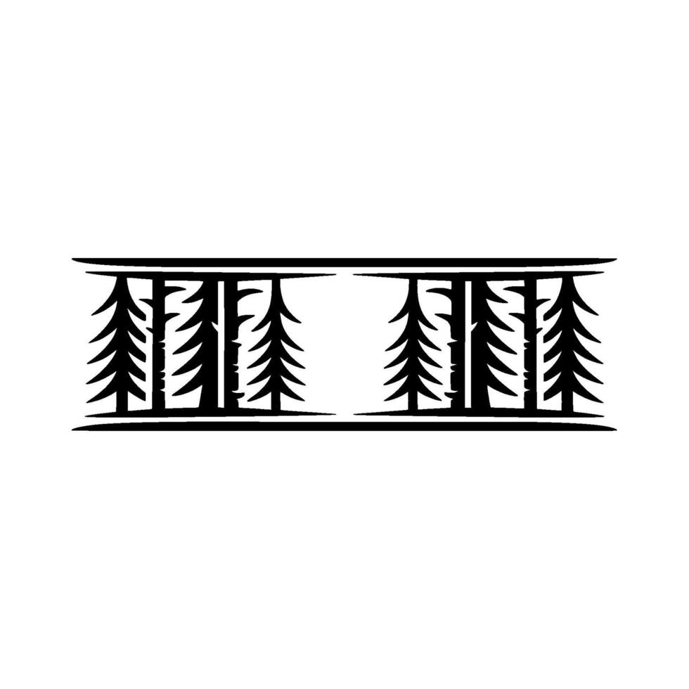 Minimalist Forest Silhouette, Tranquil Vista vector