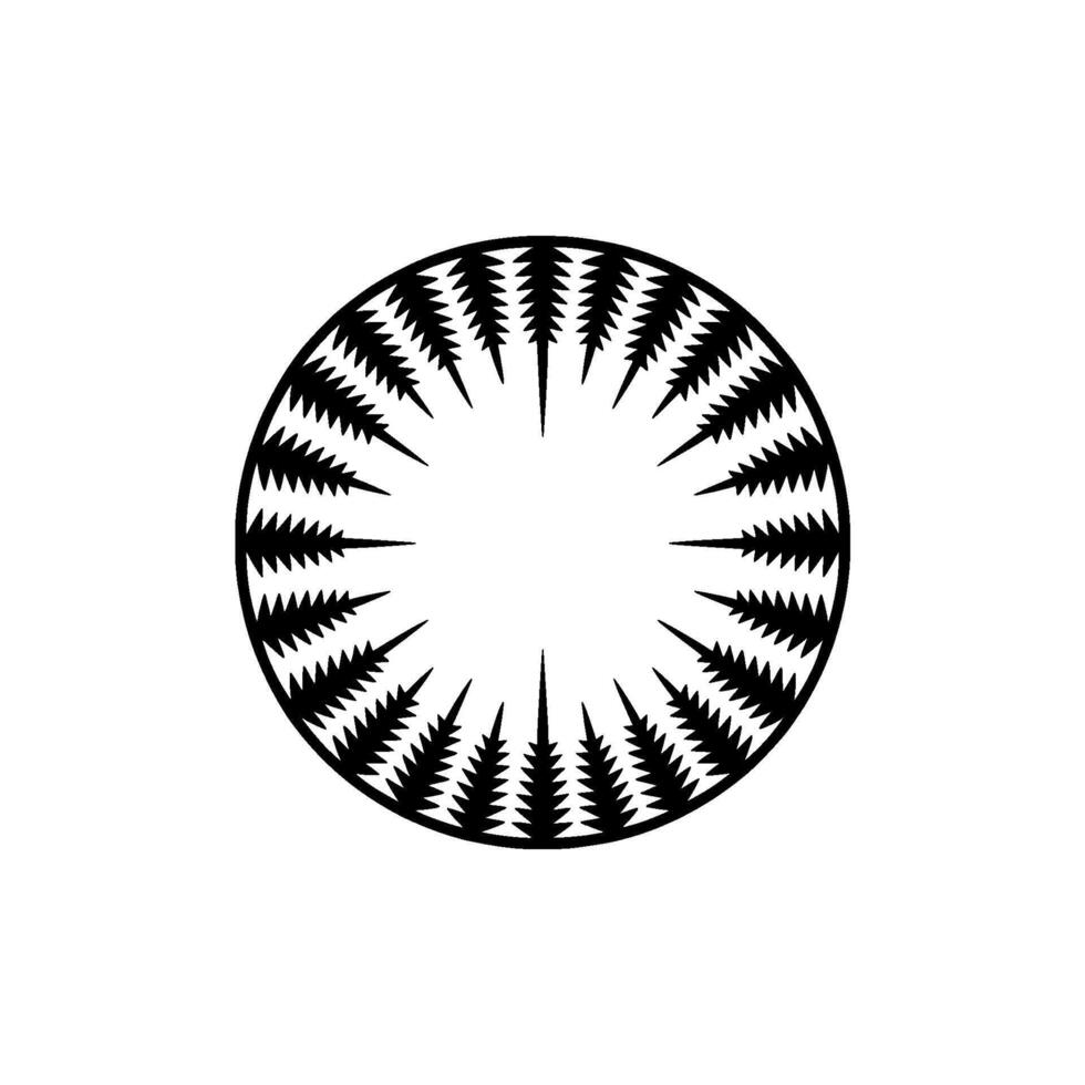 Minimalist Pine Circle, Symbolic Growth, Tranquil vector