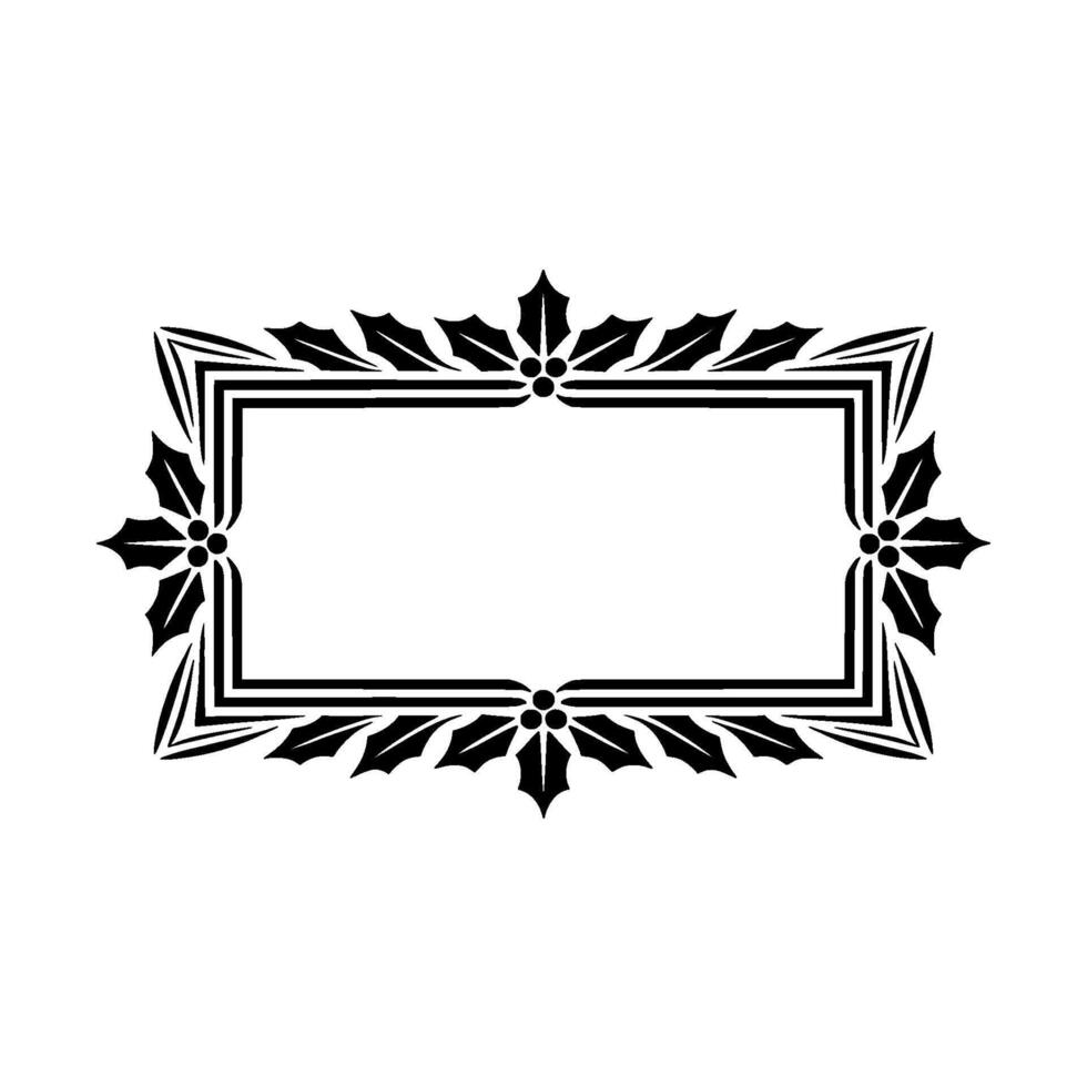 Elegant Deco Border, Holly Accents, Vintage Frame vector