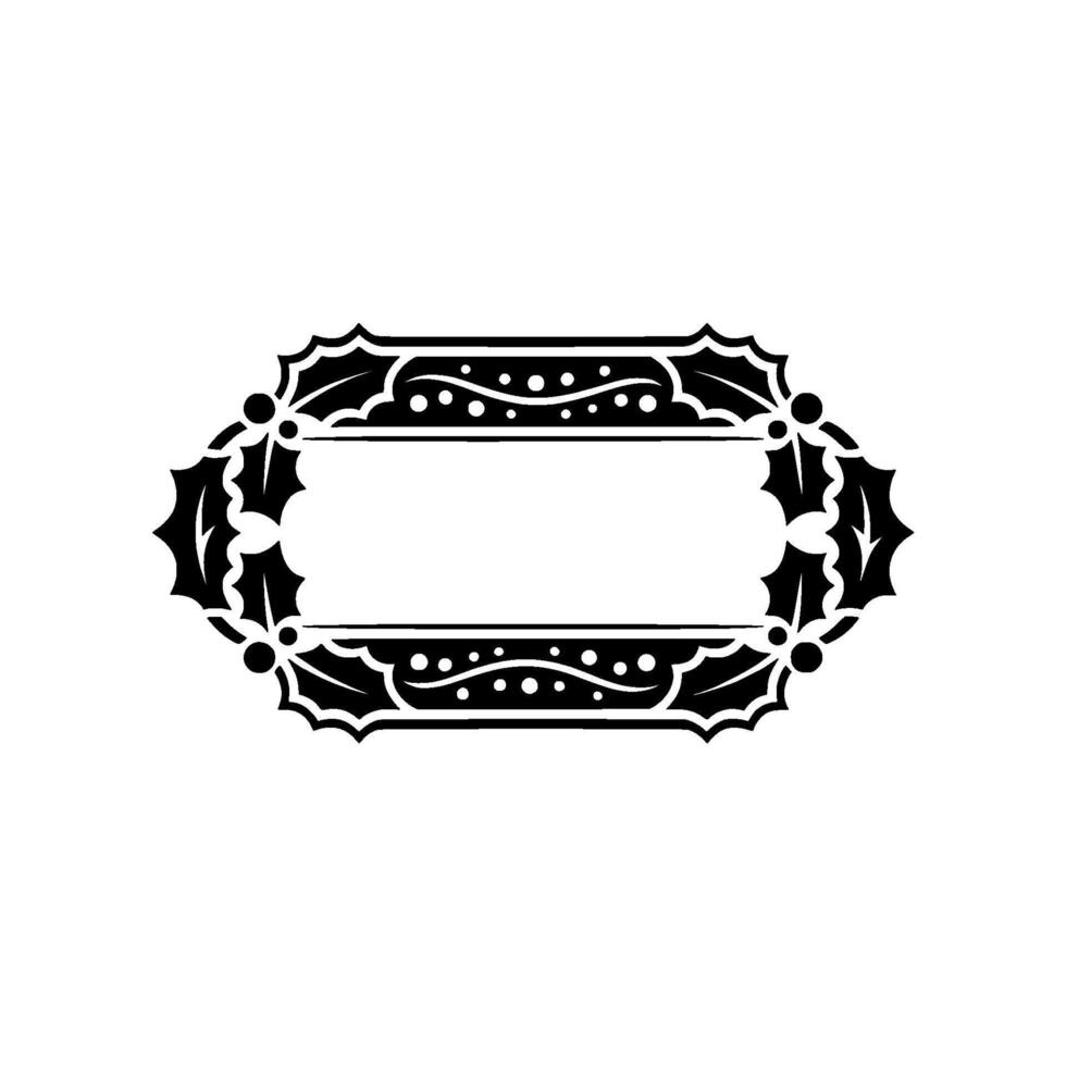 Elegant Holly Frame, Vintage Ornament, Festive Border vector