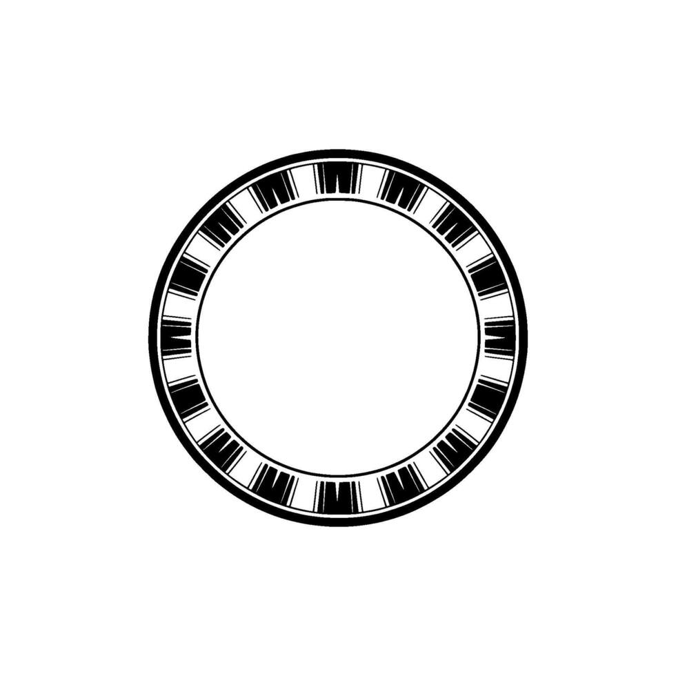 Minimalist Circular Frame, Musical Motif, Abstract vector