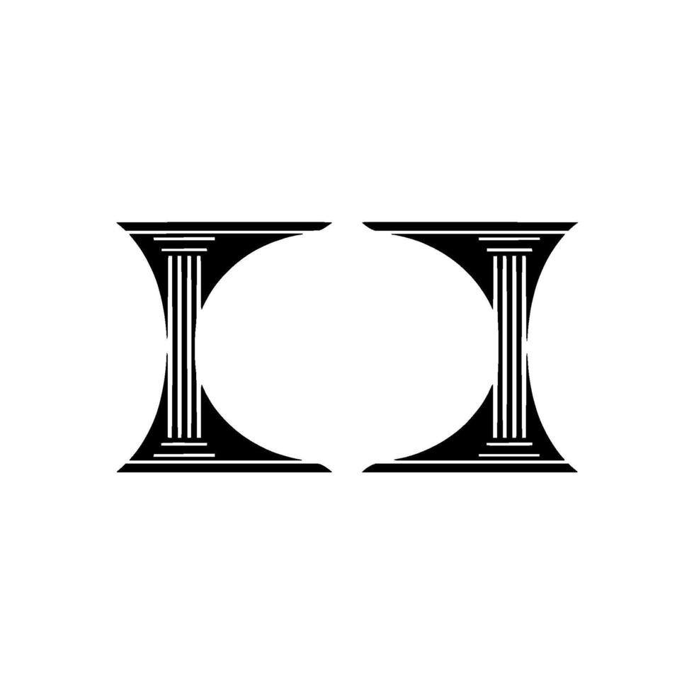 Geometric Pillars, Minimalist Symmetry, Abstract, Typography vector