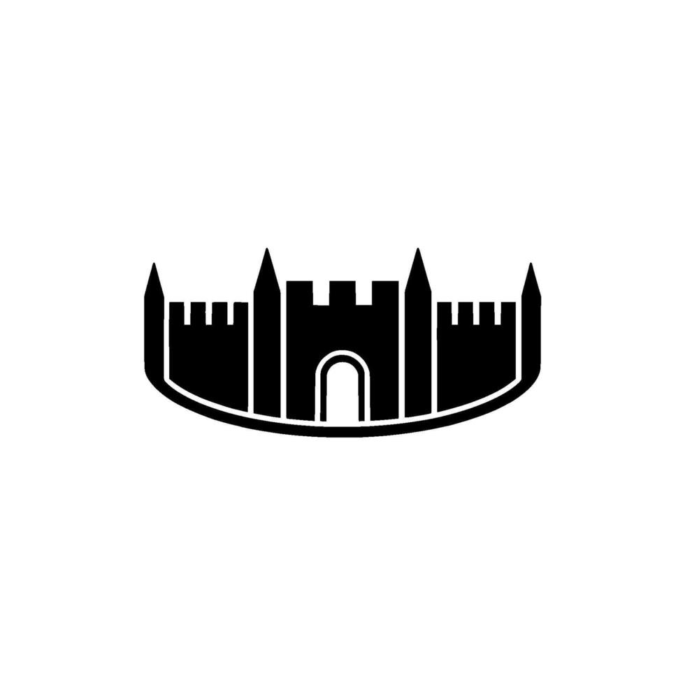 Stylized Fortress Emblem, Minimalist Silhouette vector