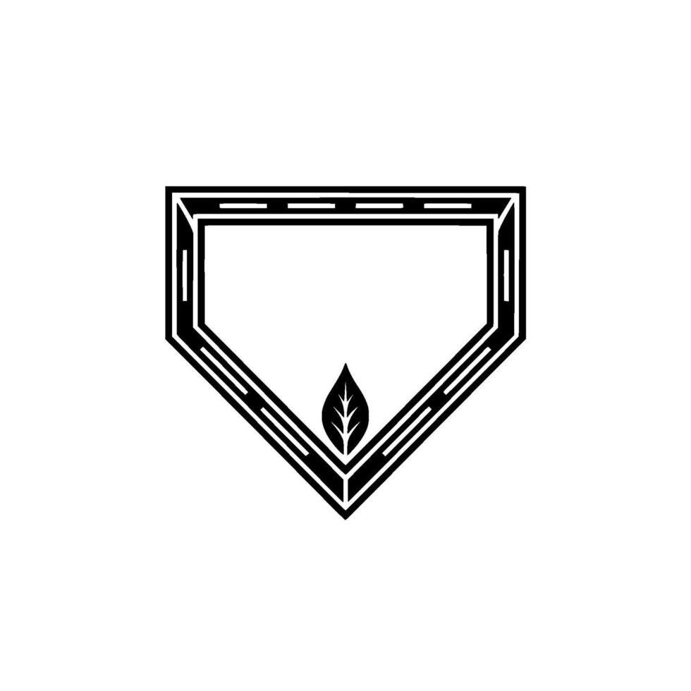 Geometric Leaf Shield - Minimalist Emblem vector