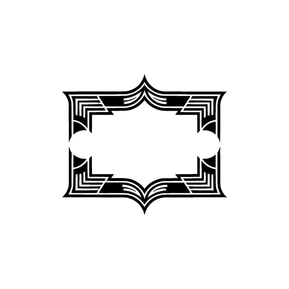 Art Deco Frame, Geometric Ornamentation, Elegant, Luxury vector