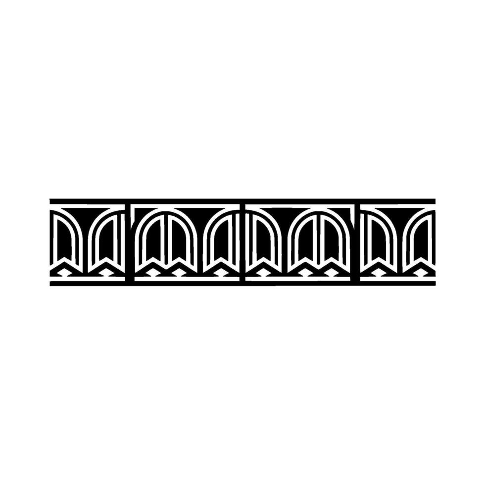 Geometric Deco Border, Stylized Black White, Artdeco vector