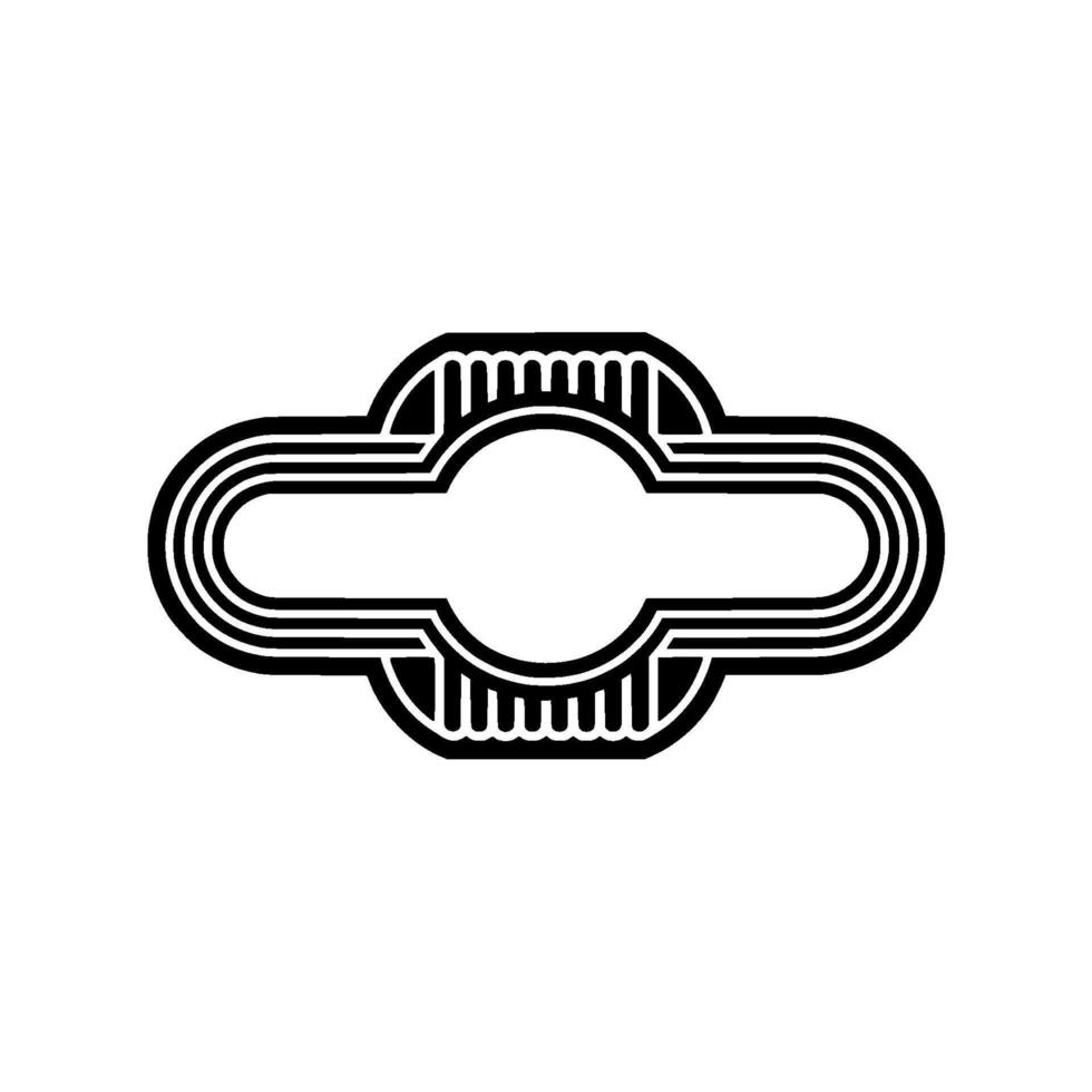 Art Deco Outline, Minimalist Emblem, Vintage vector