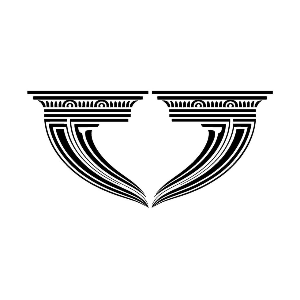 Geometric Emblem, Classical Revival, Dual Symbolism vector