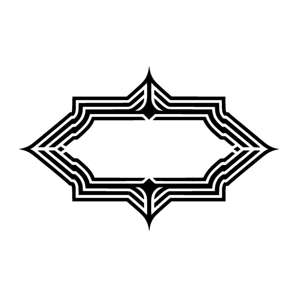Geometric Deco Frame, Elegant Outline, Minimalist, Symmetry vector