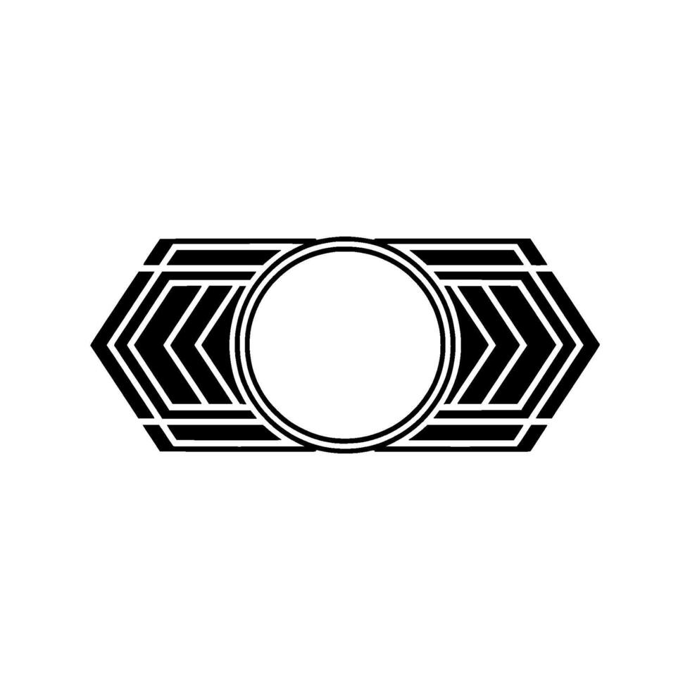 Geometric Halo Minimalist Black White vector
