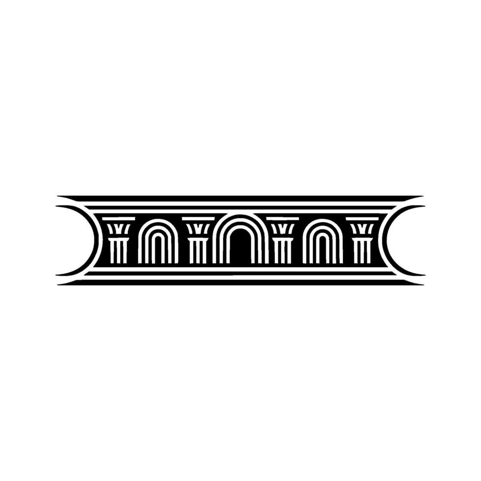 Art Deco Egyptian Column Border, Geometric vector
