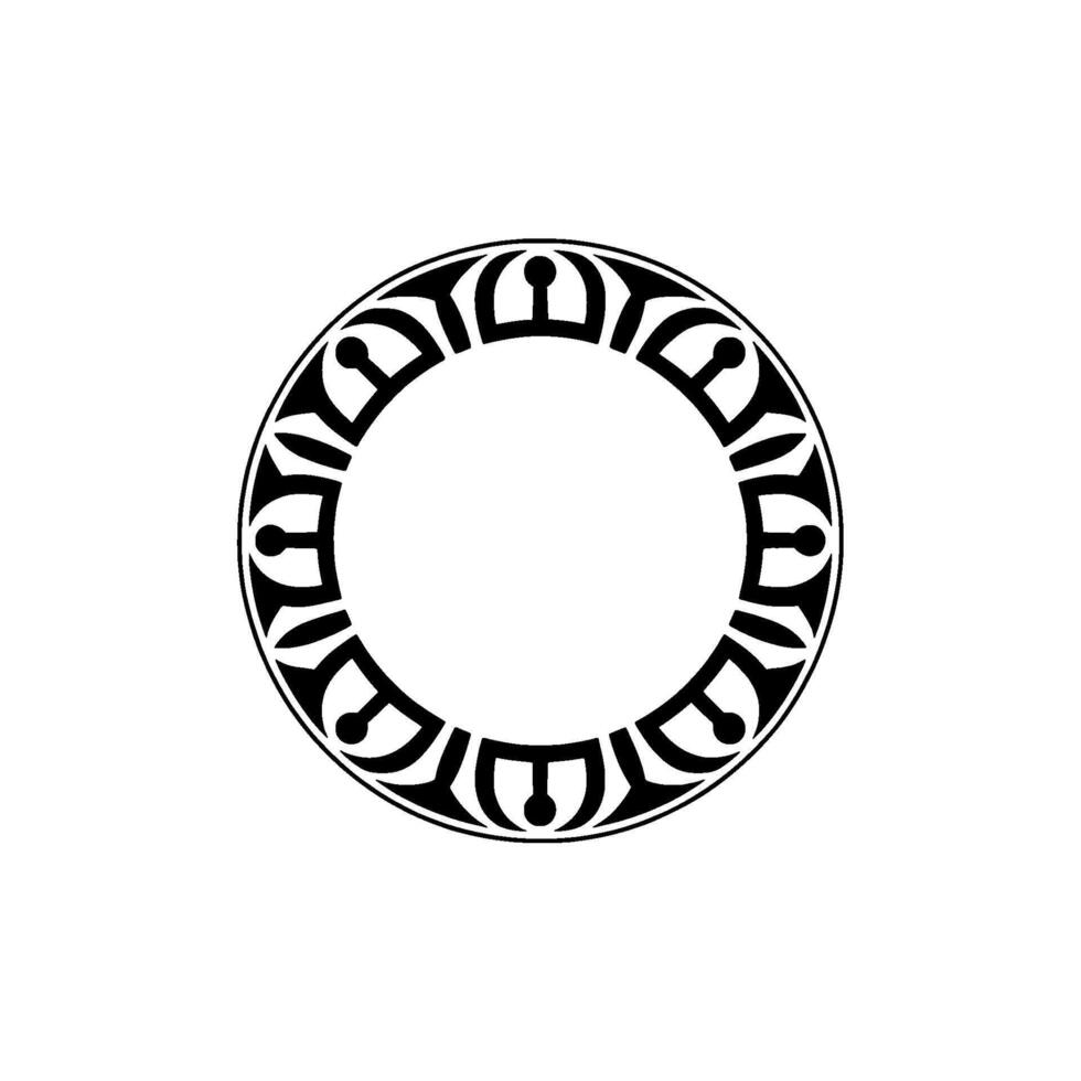 Intricate Tribal Circle, Minimalist, Symbolic Motif, Ornament vector
