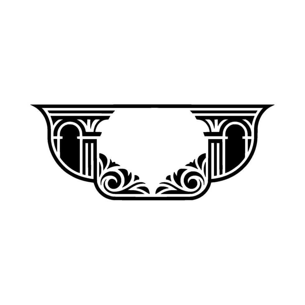 Ornate Decorative Initial, Vintage Style Emblem vector