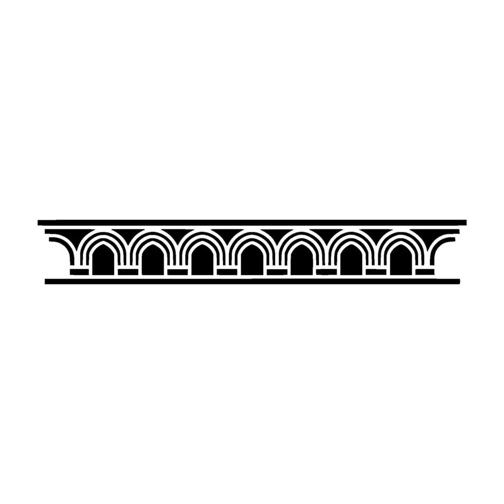 Art Deco Archway Border, Geometric Ornamentation, Linear vector