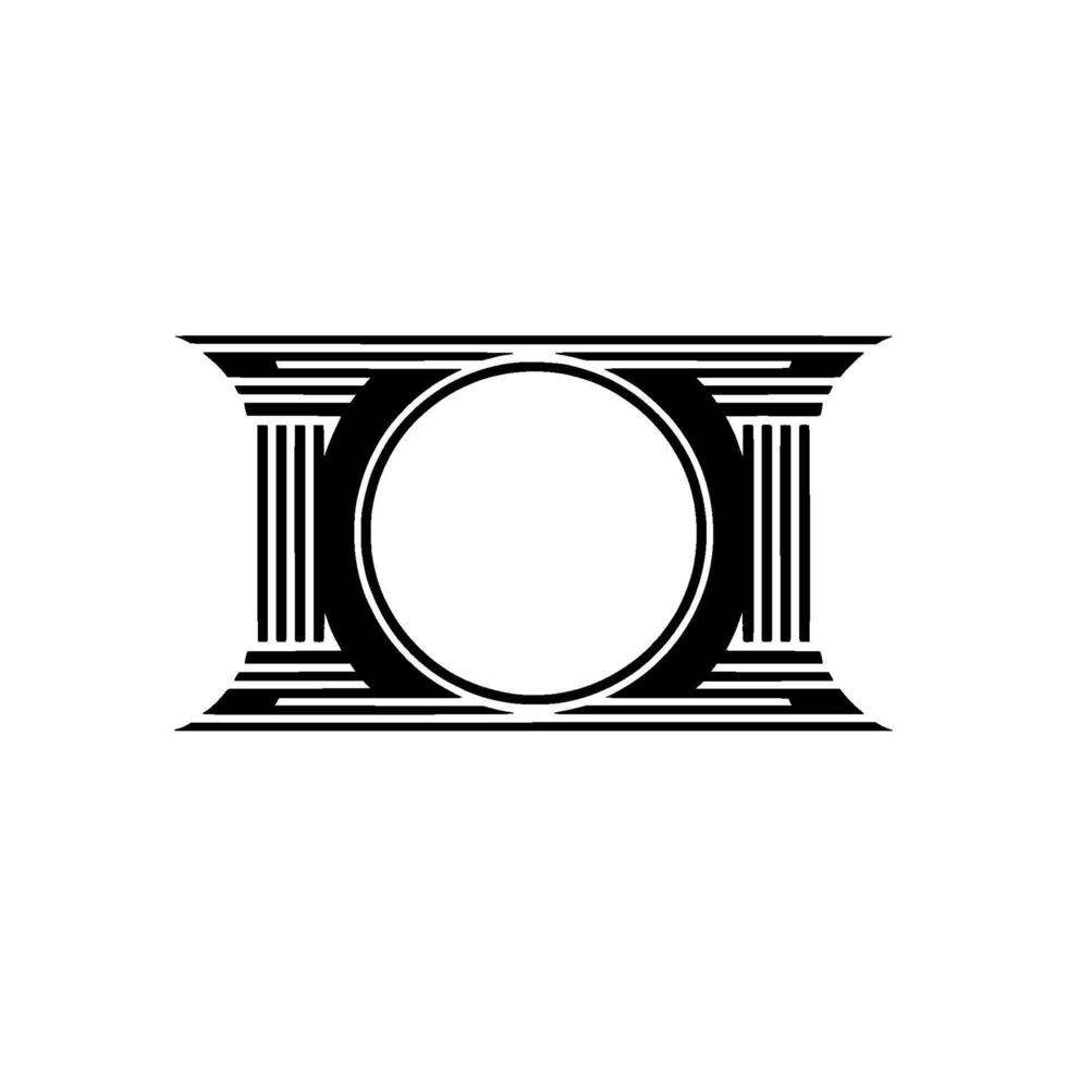 Geometric Archway, Minimalist Emblem, Circular Focus vector
