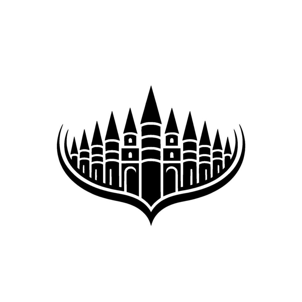 Stylized Fortress Emblem, Minimalist Silhouette, Regal Symbol vector
