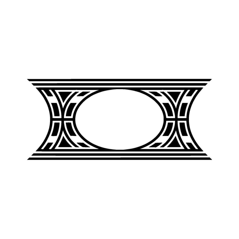 Geometric Lunar Emblem, Art Deco Inspired vector