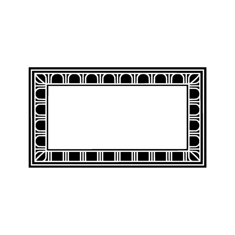 Geometric Deco Frame, Minimalist, Elegant Outline, Monochrome vector