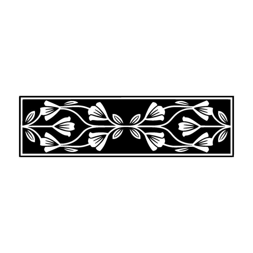 Elegant Floral Border, Art Deco Style, Artdeco vector