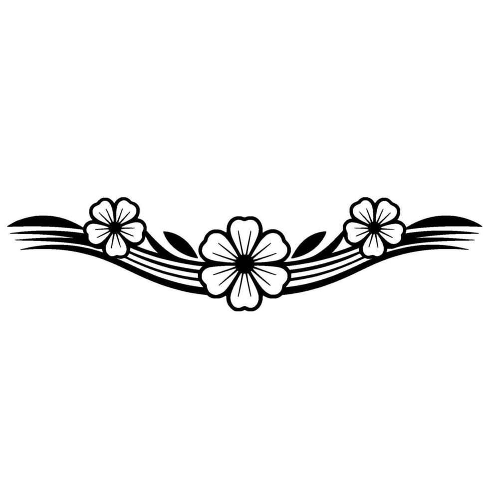 Elegant Floral Border, Minimalist, Lineart vector