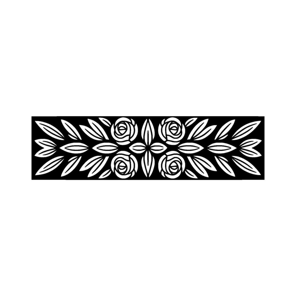 Geometric Floral Border, Minimalist, Pattern vector