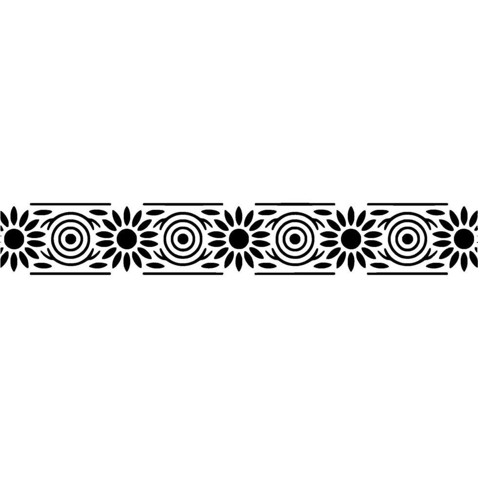 Geometric Floral Border, Stylized, Minimalist Pattern vector