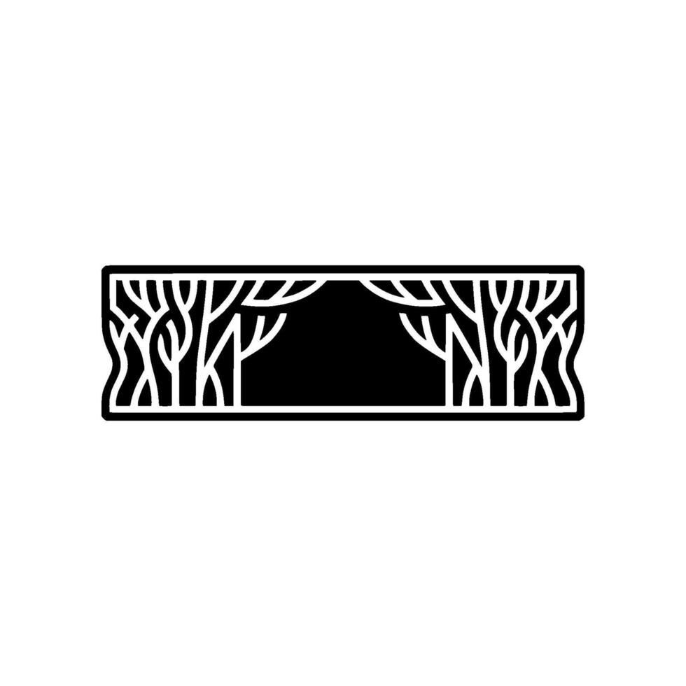 Elegant Forest Border, Minimalist vector