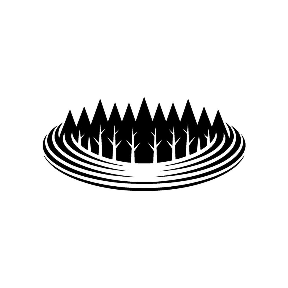 Serene Mountain Reflection, Minimalist Emblem vector