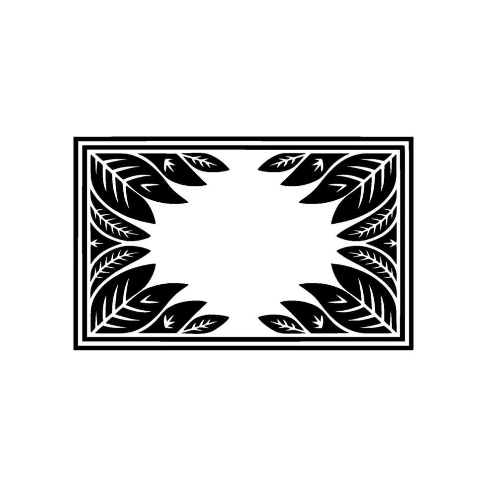 Geometric Leaf Frame, Minimalist Botanical vector