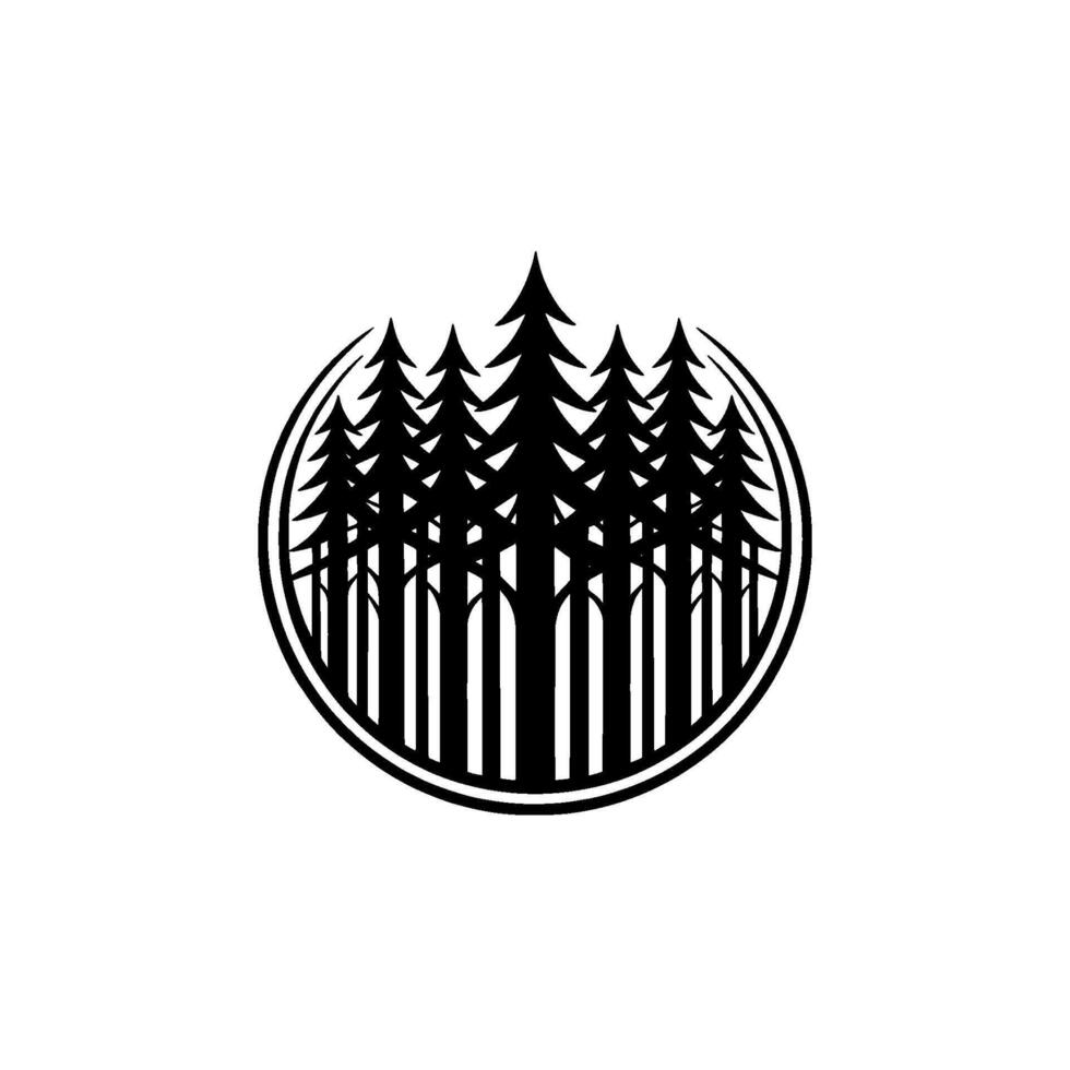 Evergreen Forest Emblem, Minimalist vector