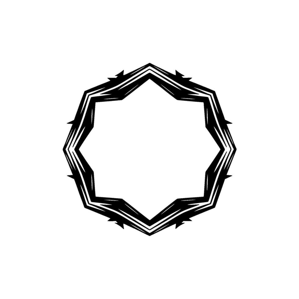 Geometric Hexagonal Frame, Sharp Lines, Minimalist vector