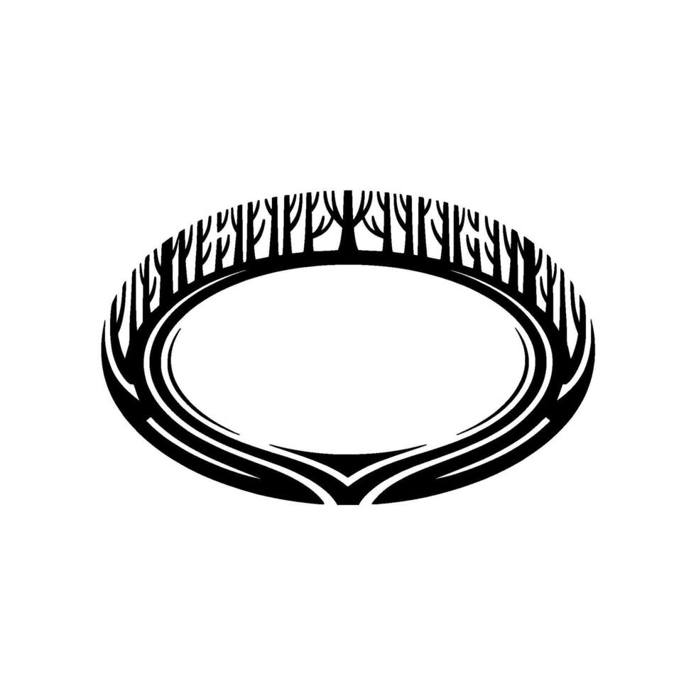 Stylized Tree Ring Emblem, Minimalist vector