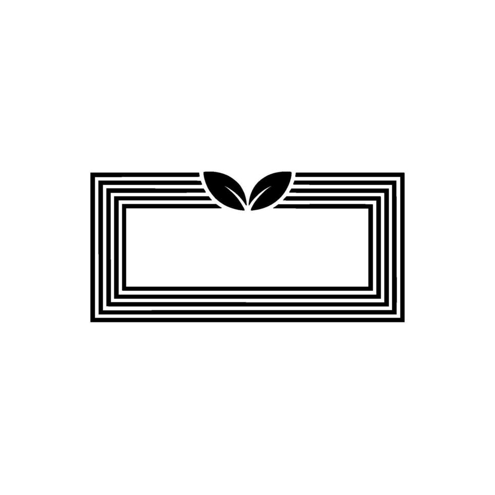 Geometric Leaf Emblem, Modern Minimalist, Abstract vector