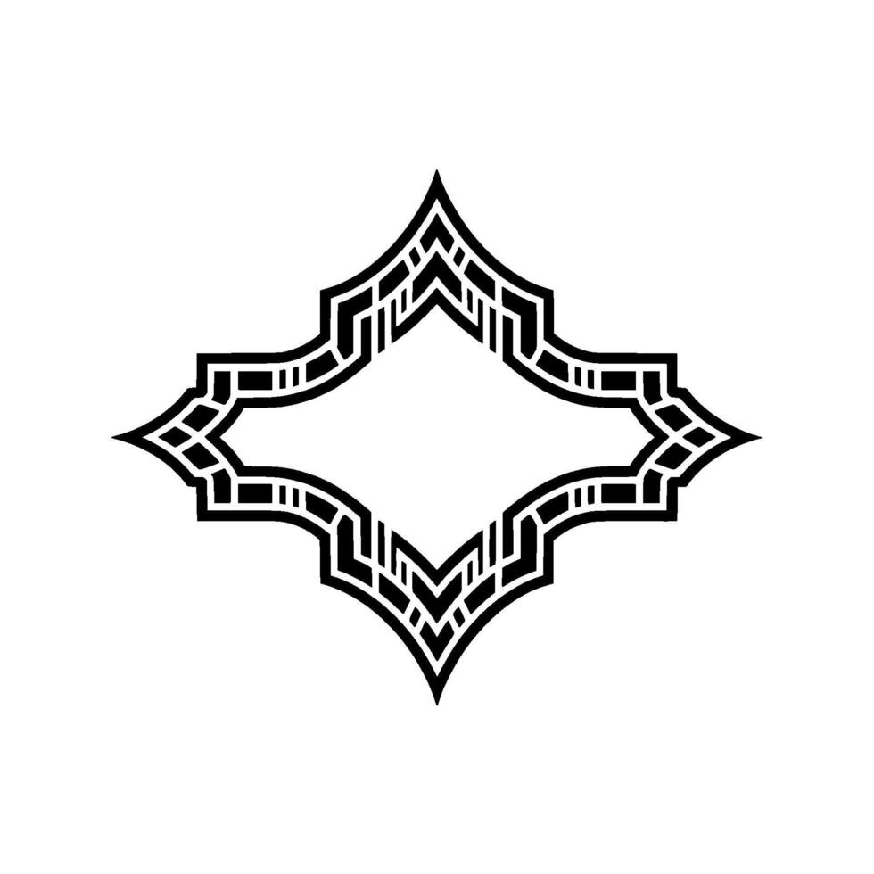 Geometric Deco Frame, Elegant Outline, Minimalist, Diamond vector