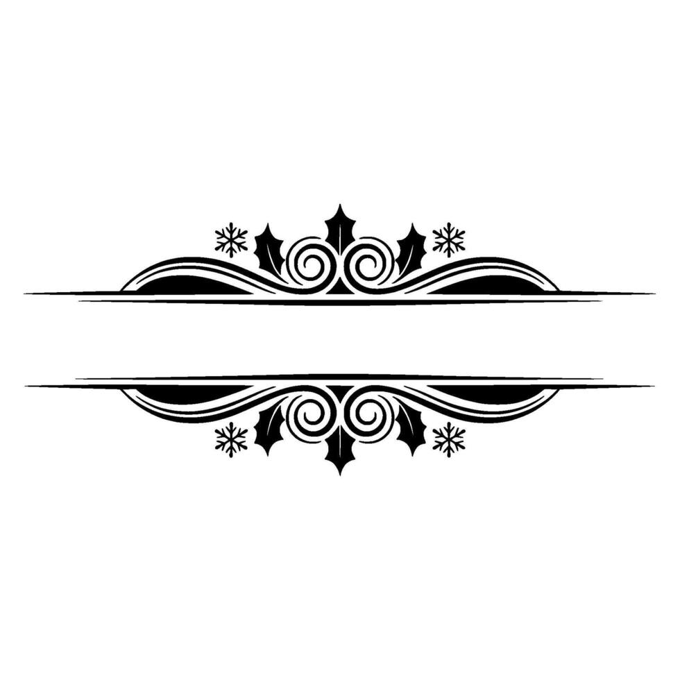 Elegant Decorative Divider, Vintage Style, Winter Motif vector