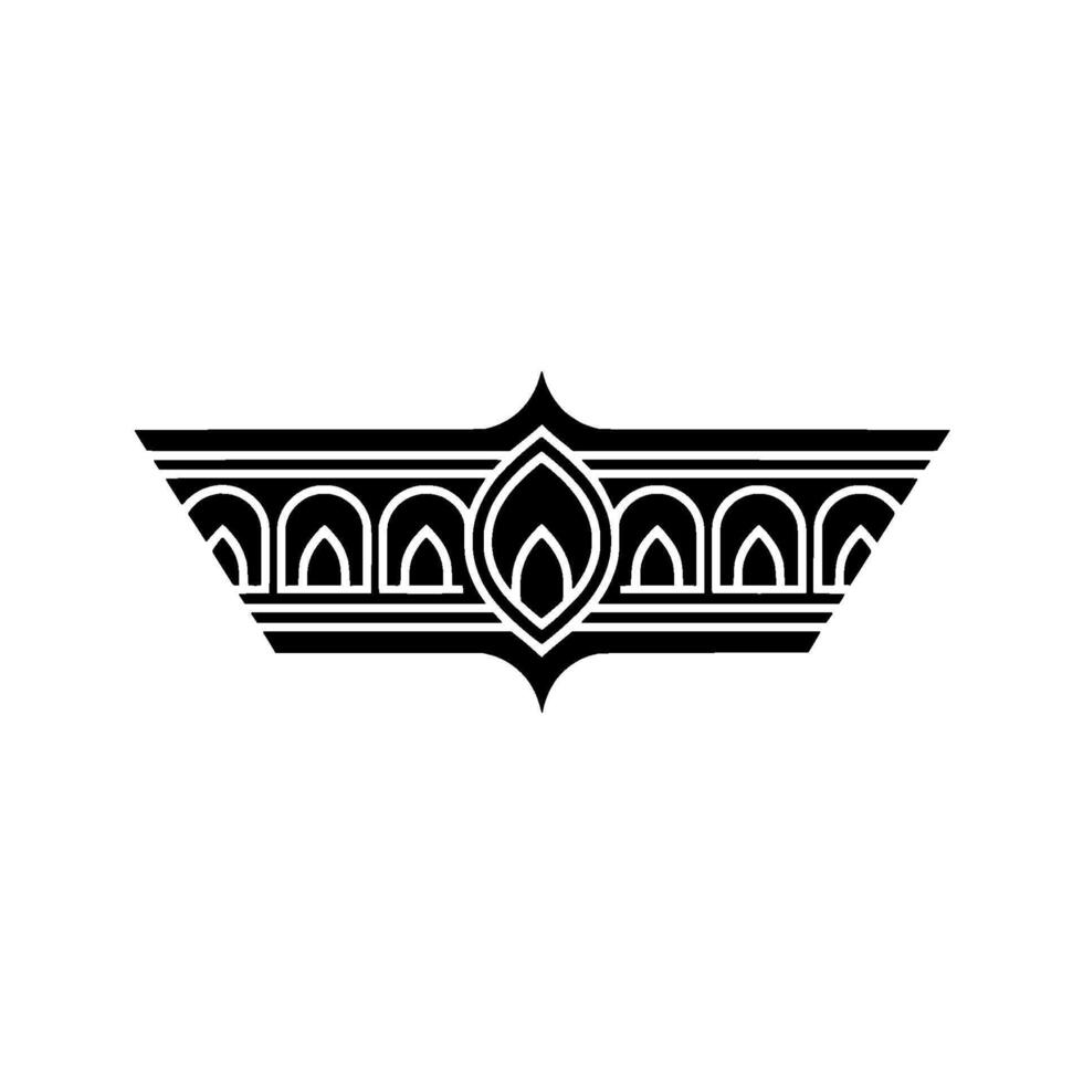 Art Deco Wing Crest, Geometric Ornamentation, Vintage vector