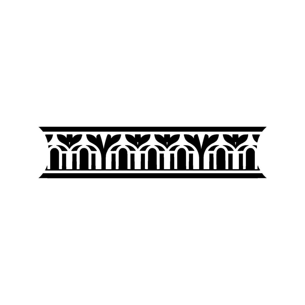 Art Deco Floral Border, Elegant Element - Ornament vector