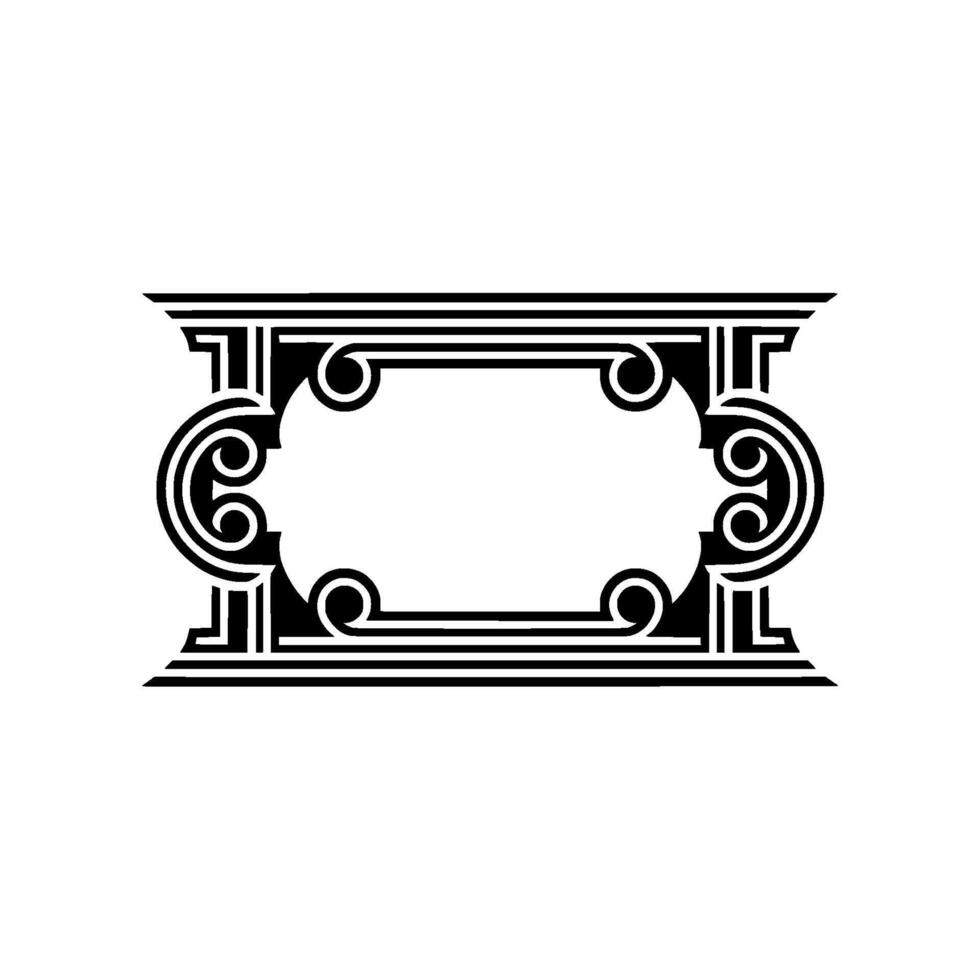 Art Deco Frame, Geometric Ornamentation, Vintage Elegance - Line vector