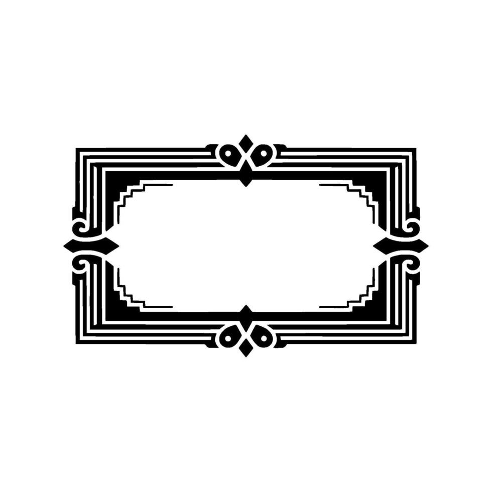 Art Deco Frame, Geometric Ornamentation, Elegant Border, Luxury vector