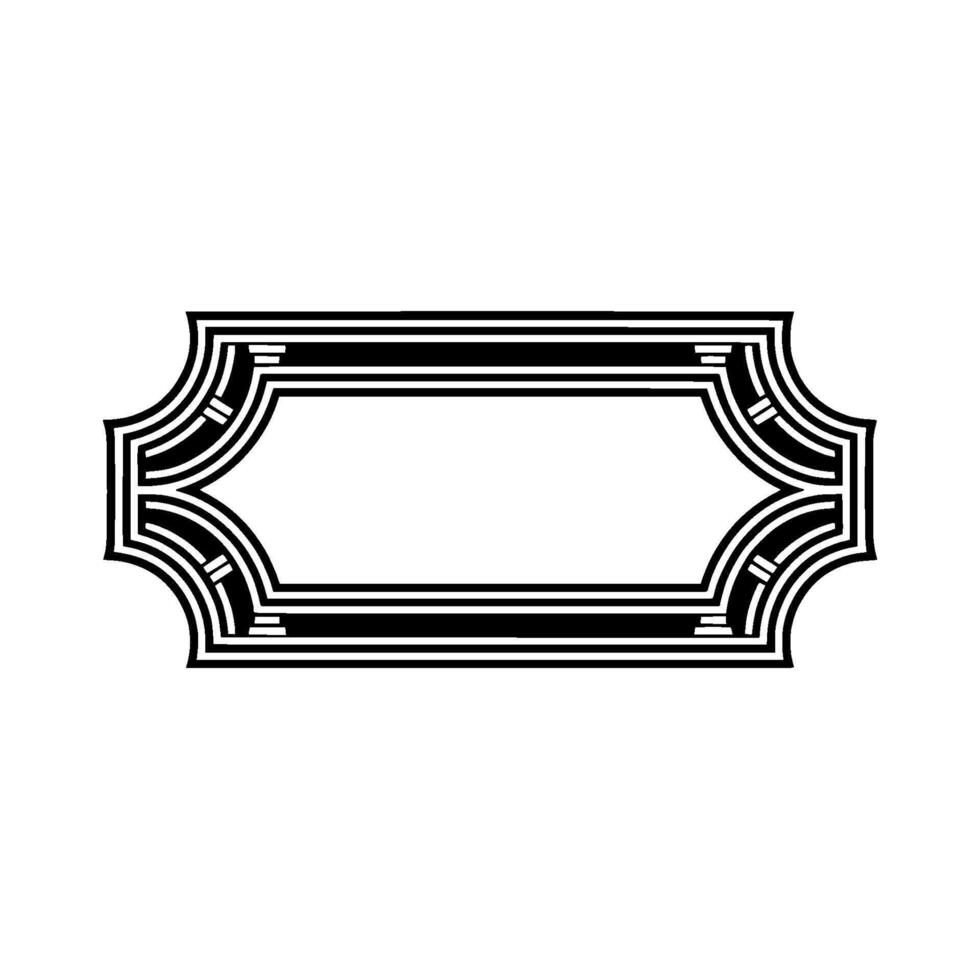 Art Deco Frame, Elegant Ornament, Geometric, Linear vector