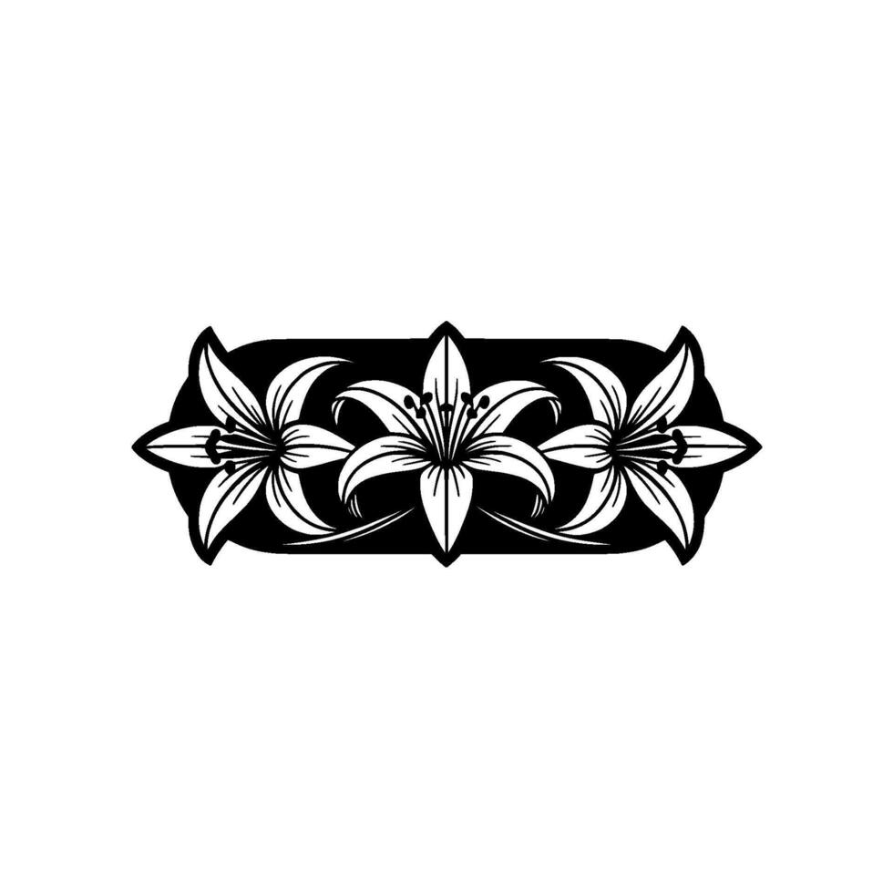 Elegant Lily Trio, Stylized Floral Emblem vector